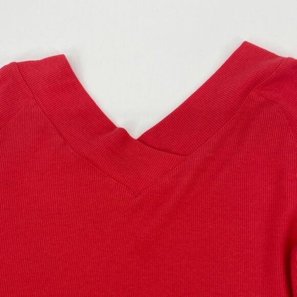 Soft Surroundings Double V Timely Tee Tunic Top Pima Cotton Ribbed Pullover Smal - Picture 7 of 11